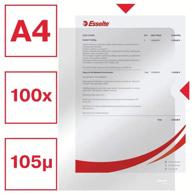 L-map Esselte standaard copy safe PP A4 glashelder