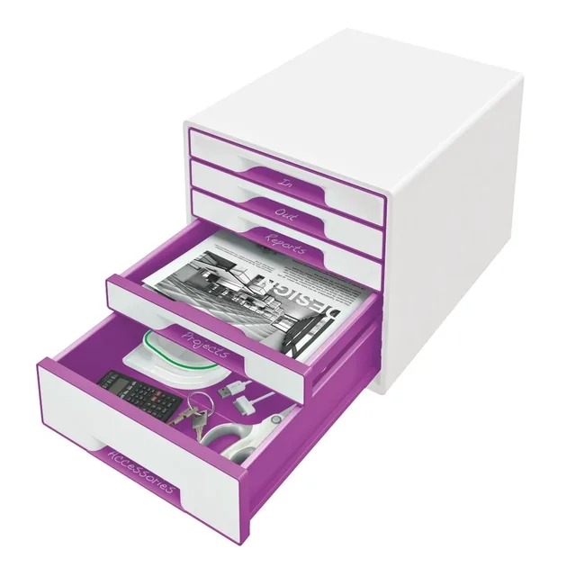 Ladenbox Leitz WOW laden wit/paars