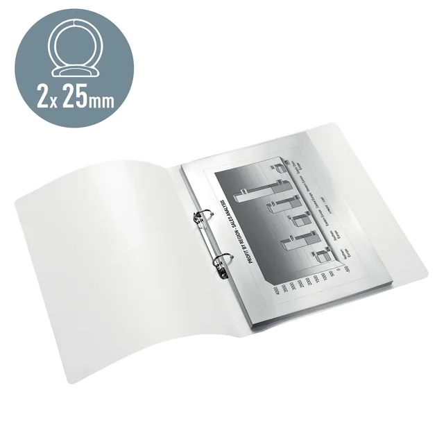 Ringband Leitz WOW A4 2-rings O-mech 32mm PP wit