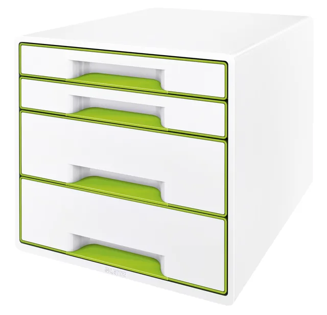 Ladenblok Leitz WOW 4 laden wit/groen