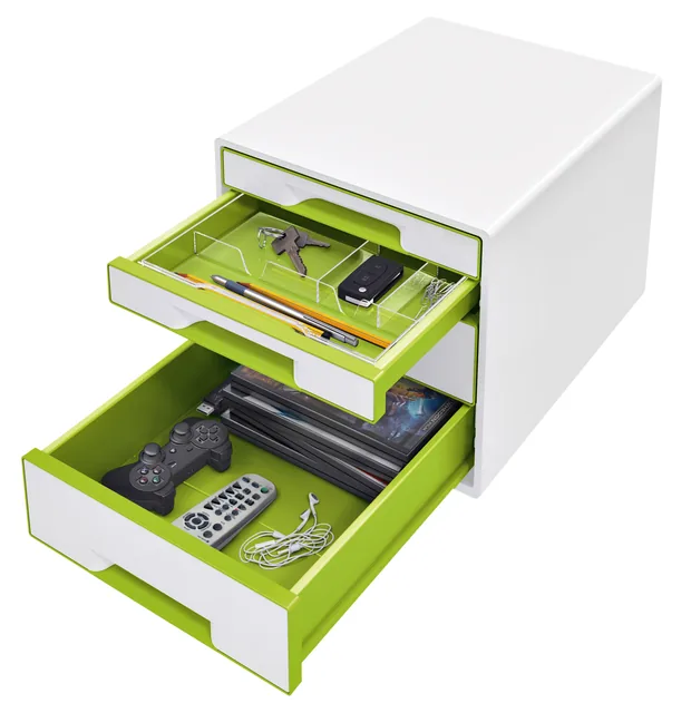 Ladenblok Leitz WOW 4 laden wit/groen