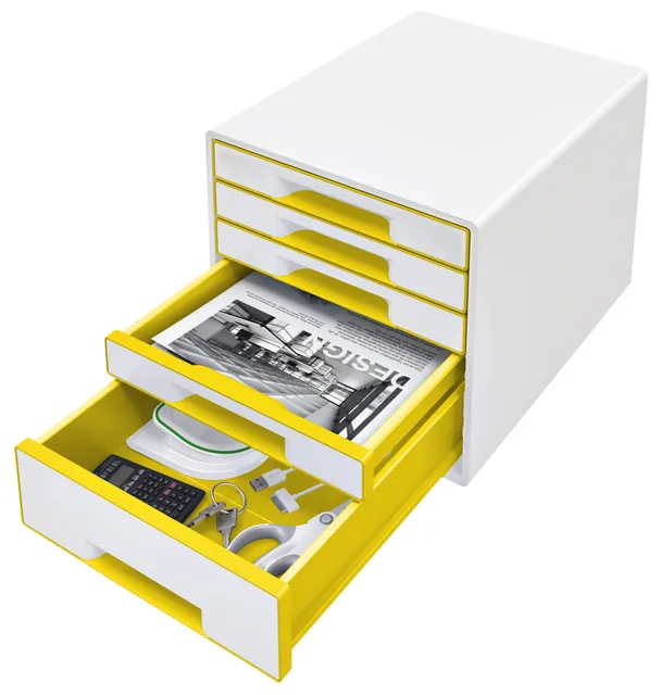 Ladenblok Leitz WOW 5 laden wit/geel
