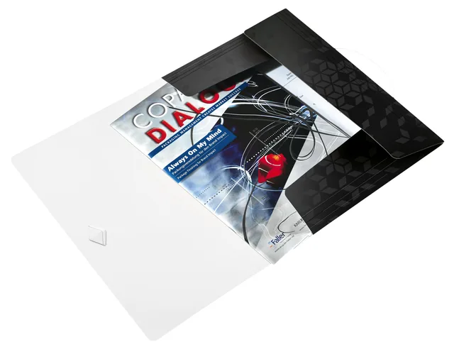 Elastomap Leitz WOW A4 3 klep PP zwart