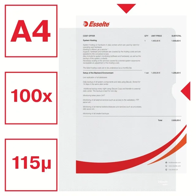 L-map Esselte standaard copy safe PP A4 tr