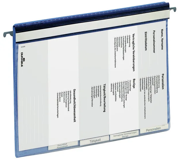 Personeelsmap Durable 5 vakken hangrail blauw
