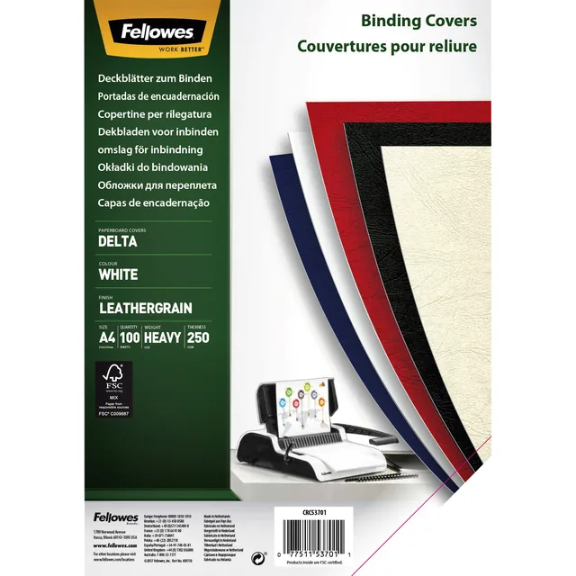 Voorblad Fellowes A4 lederlook wit