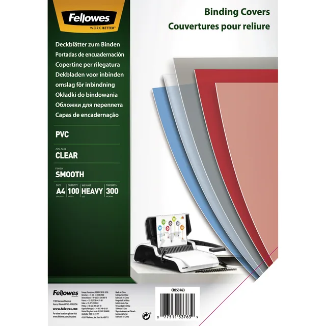 Voorblad Fellowes A4 PVC 300micron transparant