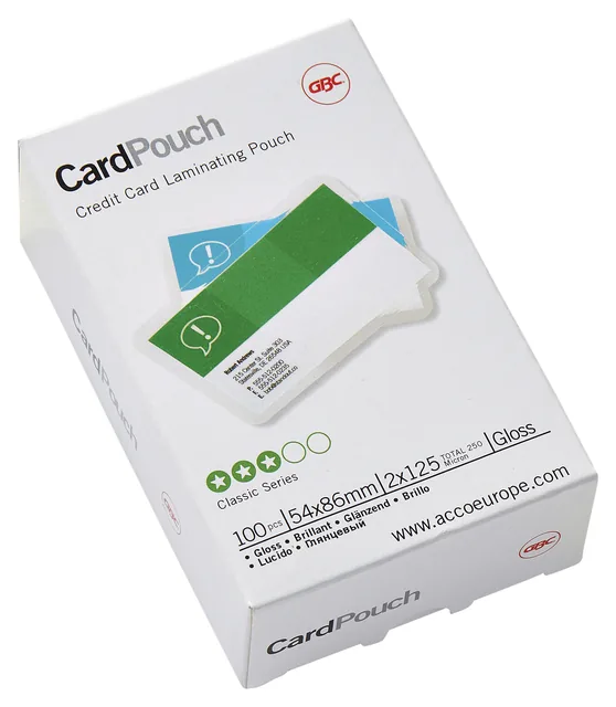 Lamineerhoes GBC creditcard 54x86mm 2x125micron