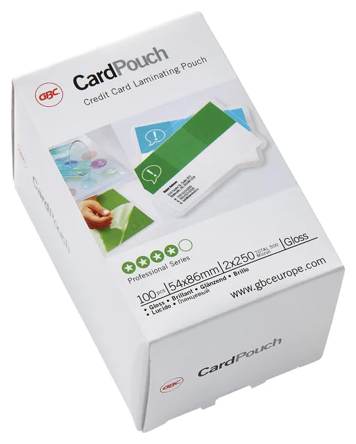Lamineerhoes GBC creditcard 54x86mm 2x250micron