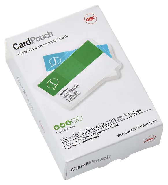 Lamineerhoes GBC badge card 67x99mm 2x125micron