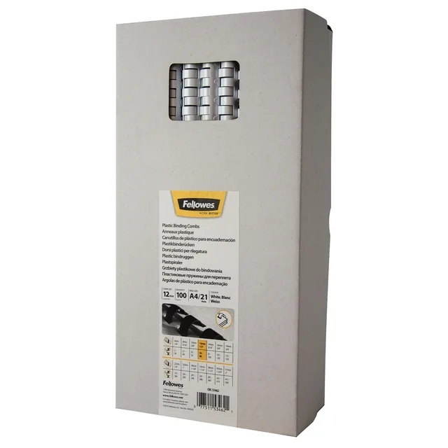 Bindrug Fellowes 12mm 21rings A4 wit