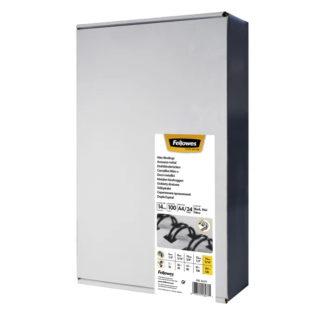 Draadrug Fellowes 14mm 34rings A4 zwart