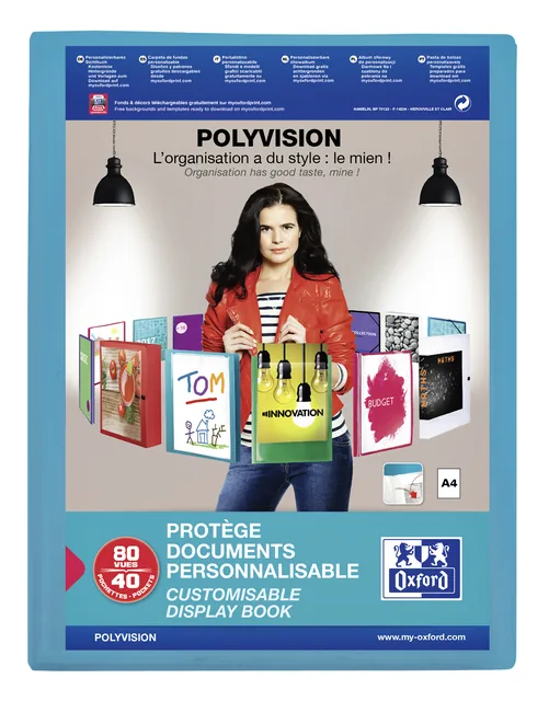 Showalbum Oxford Polyvision A4 40tas PP blauw