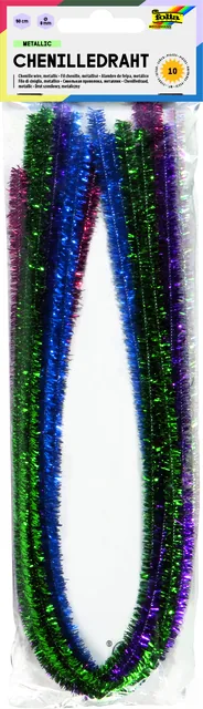 Chenilledraad Folia 50cm 8mm 10 stuks metalic ass