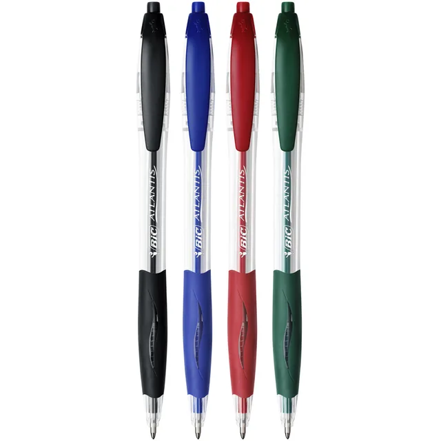 Balpen Bic Atlantis classic grip clic M rood
