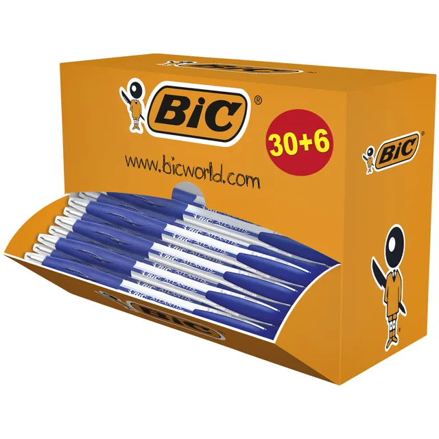 Balpen Bic Atlantis classic grip clic M blauw