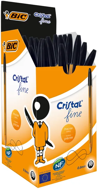 Balpen Bic Cristal F zwart