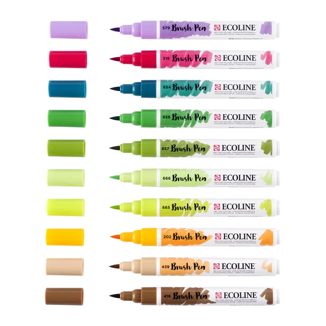 Brushpen Talens Ecoline set 10 stuks botanisch