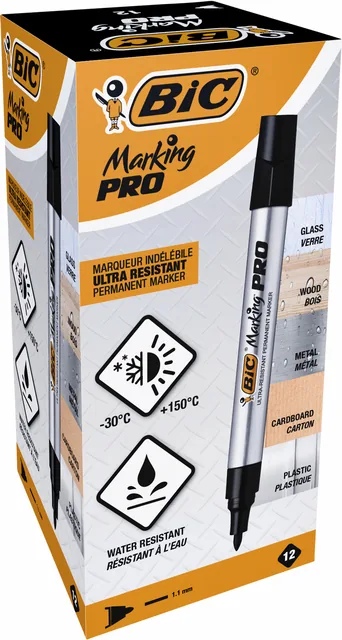 Viltstift Bic Pro rond M zwart