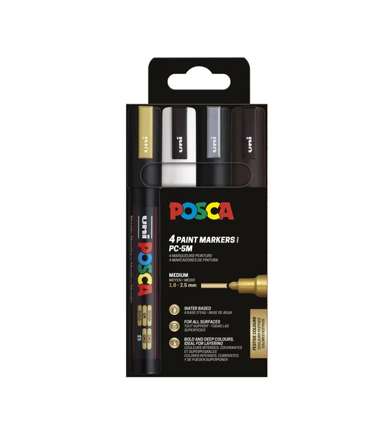 Paintmarker Uni POSCA PC5M M 4st assorti