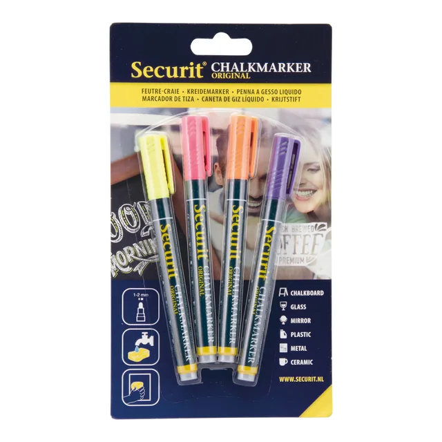 Krijtstift Securit SMA-100 rond 1-2mm gl or rd ps