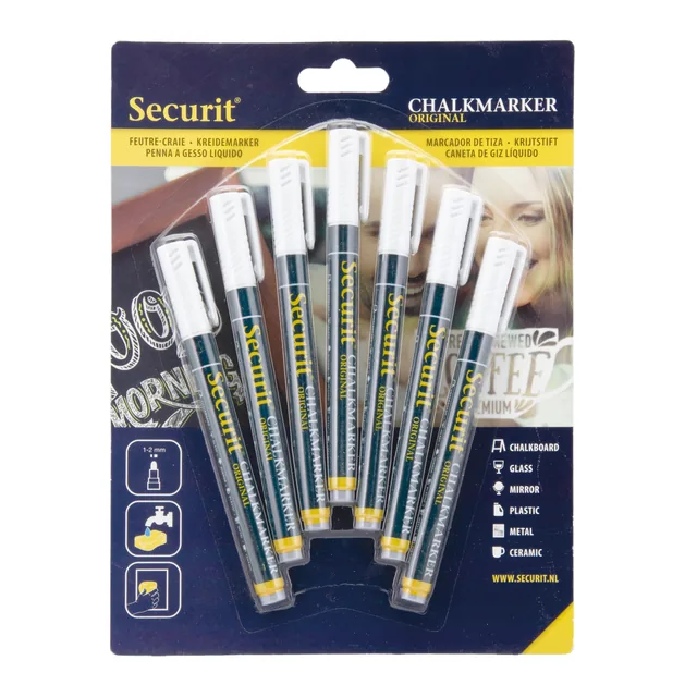 Krijtstift Securit SMA-100 rond 1-2mm wit