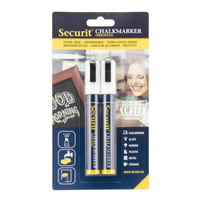 KRIJTSTIFT SECURIT SMA-510 SCHUIN 2-6MM WIT