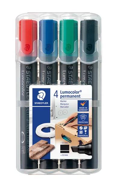 Viltstift Staedtler Lumocolor 350 schuin 2-5mm ass