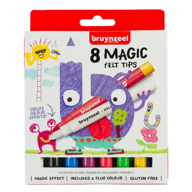Viltstift Bruynzeel Kids Magic 8st ass