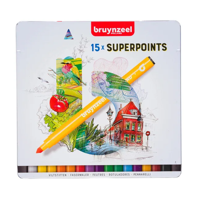 Viltstift Bruynzeel Creatives Superpoints 15st ass