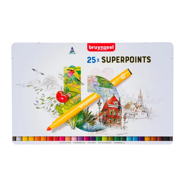 Viltstift Bruynzeel Creatives Superpoints 25st ass