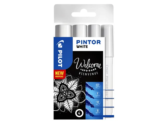 Verfstift PILOT Pintor assorti breedtes wit