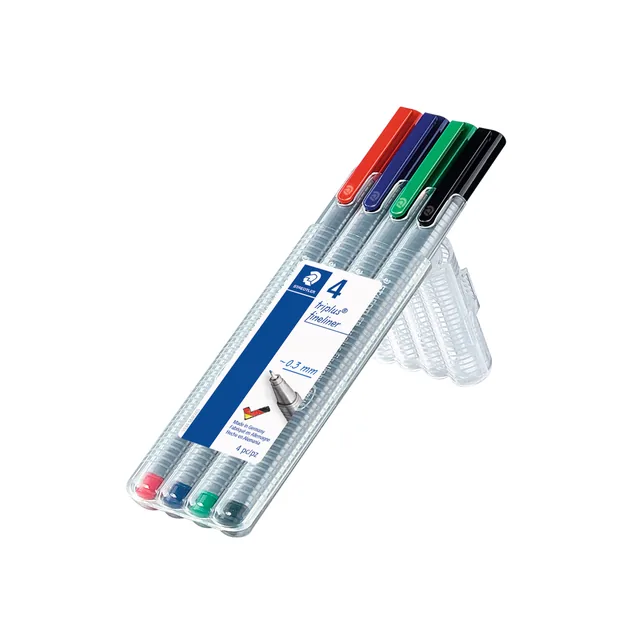 Fineliner Staedtler triplus 334 0.3mm ass 4st