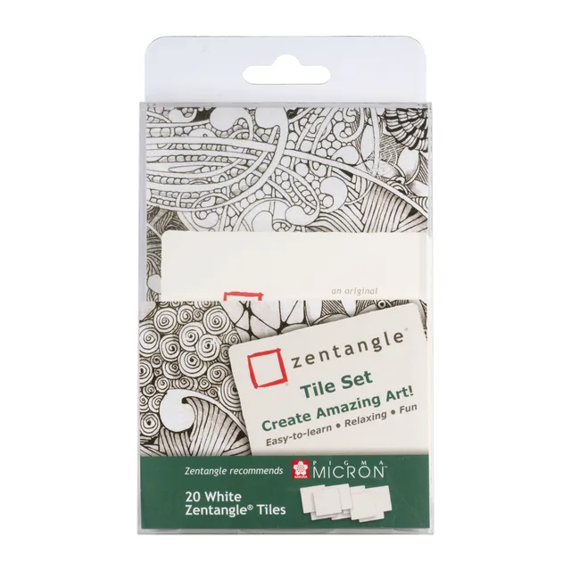 Tekenset Sakura Zentangle set 20 patronen wit