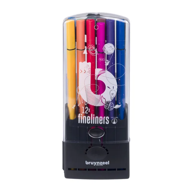 Fineliner Bruynzeel Teens 12st assorti