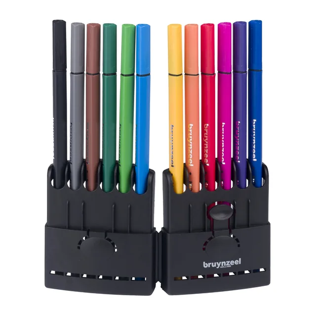 Fineliner Bruynzeel Teens 12st assorti