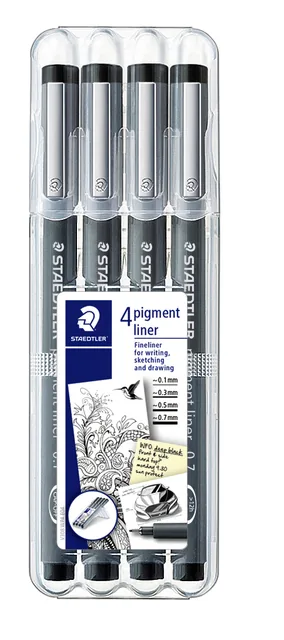 Fineliner Staedtler pigment 308 0.1-0.7mm zwart