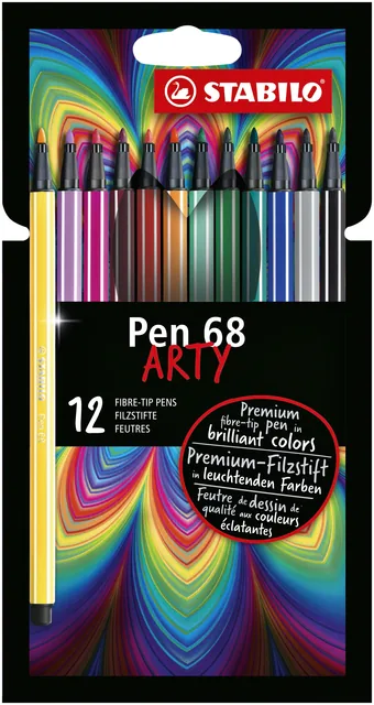 Viltstift STABILO Pen 68/12 Arty M ass 12st