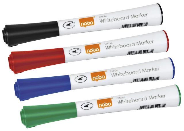 Whiteboardmarker Nobo glide rond 1mm ass