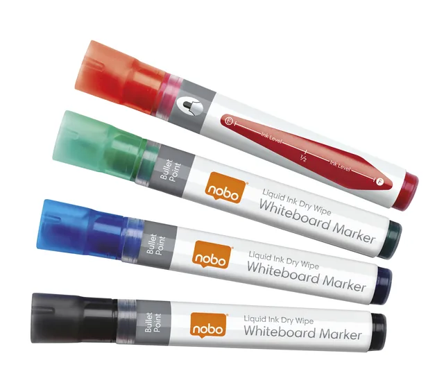 Whiteboardmarker Nobo liquid rond 3mm ass