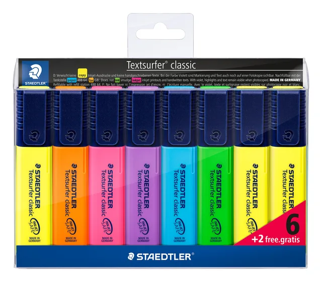 Markeerstift Staedtler 364 textsurfer 6+2  ass