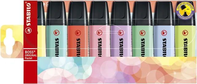 Markeerstift STABILO BOSS 70/8 8st pastel assorti
