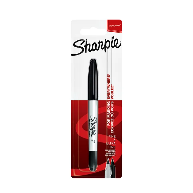 Viltstift Sharpie Twin tip UF en F zwart