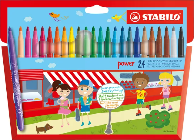 Viltstift STABILO power 280/24 24st assorti