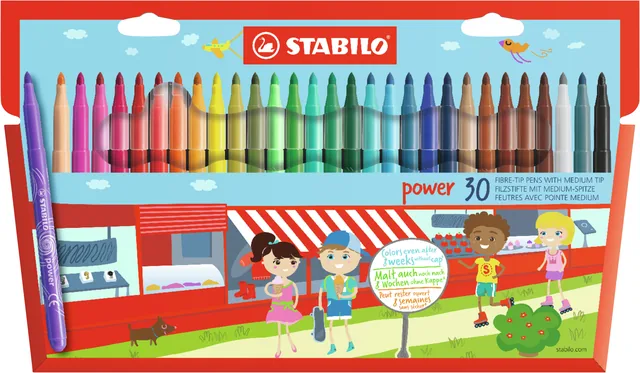 Viltstift STABILO power 280/30 30st assorti