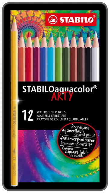 Kleurpotlood STABILO 1612 aquacolor blik 12st ass