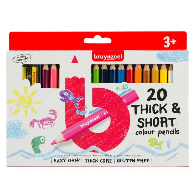Kleurpotlood Bruynzeel Kids Thick-Short 20st ass