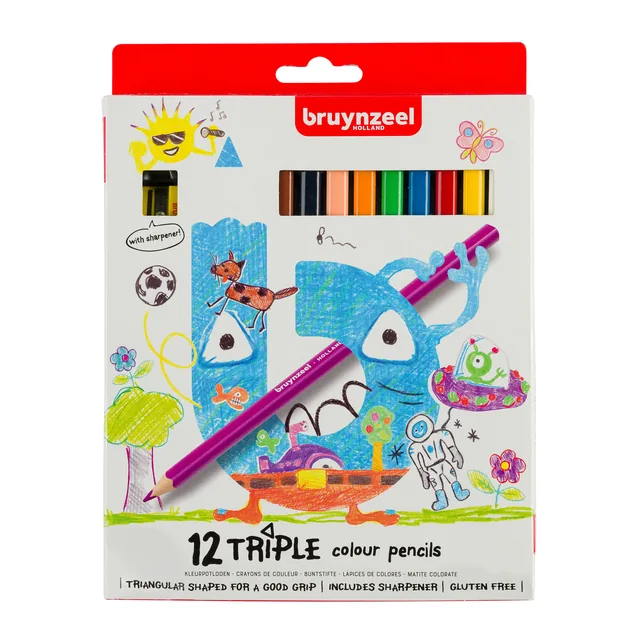 Kleurpotlood Bruynzeel Kids Triple 12st ass