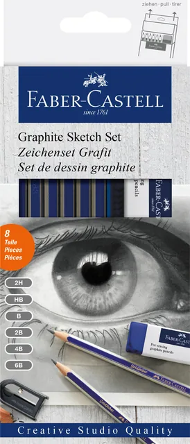 Potlood Faber-Castell GF 6 hardheden 8-delig