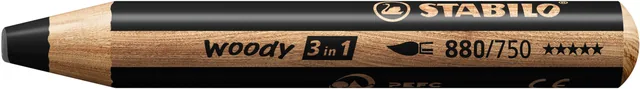 Kleurpotlood STABILO 880 woody 3 in 1 zwart